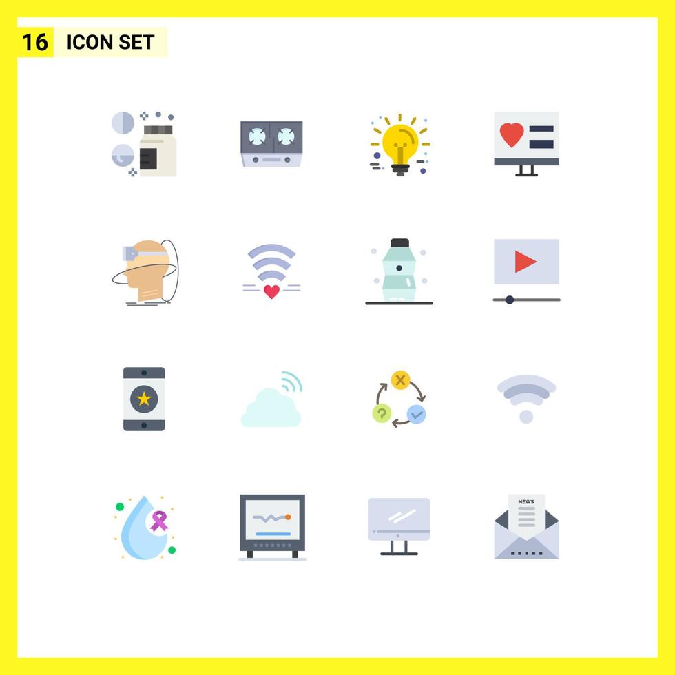 16 Flat Color concept for Websites Mobile and Apps human web business love app Editable Pack of Creative Vector Design Elements