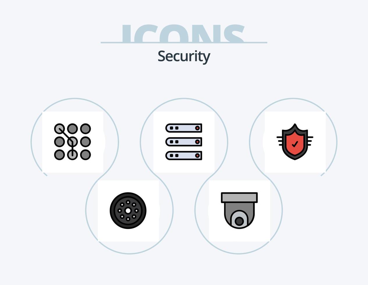 Security Line Filled Icon Pack 5 Icon Design. setting. lock. security. keyhole. password vector