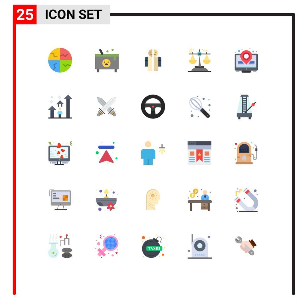User Interface Pack of 25 Basic Flat Colors of judgment conclusion halloween choice medical Editable Vector Design Elements