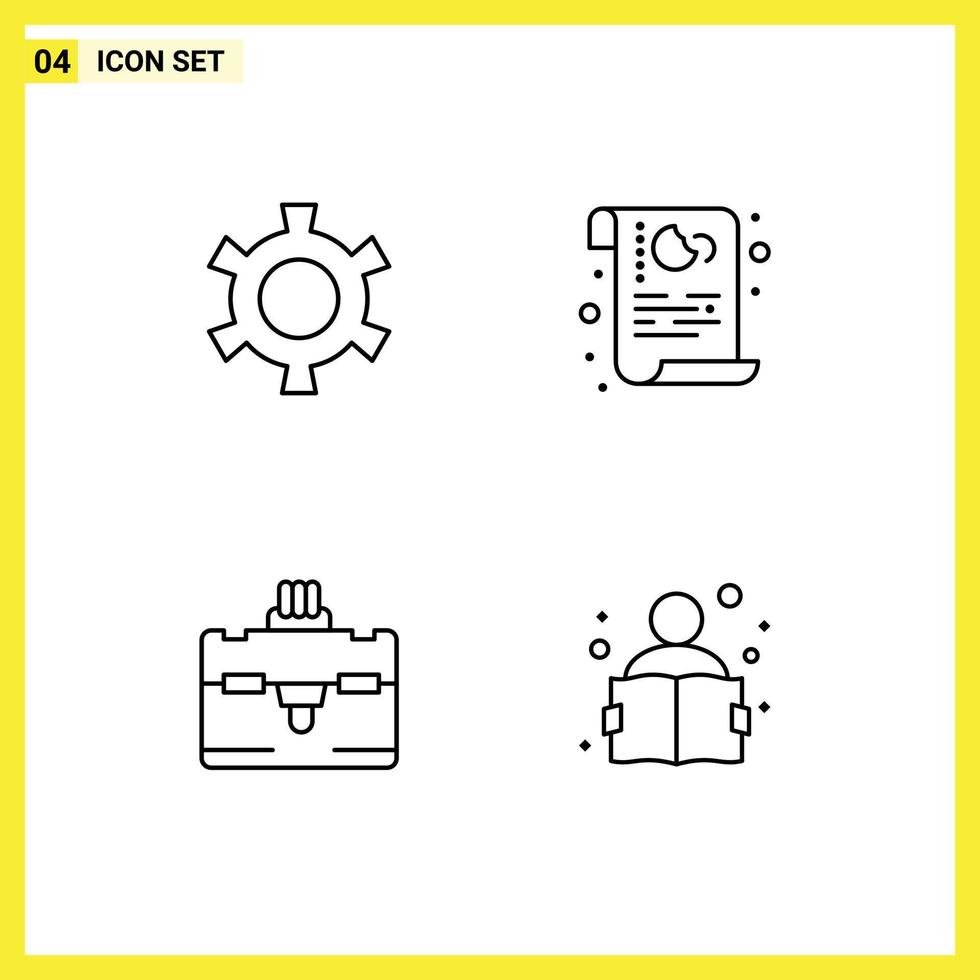 User Interface Pack of 4 Basic Filledline Flat Colors of cog tourist cookies privacy education Editable Vector Design Elements
