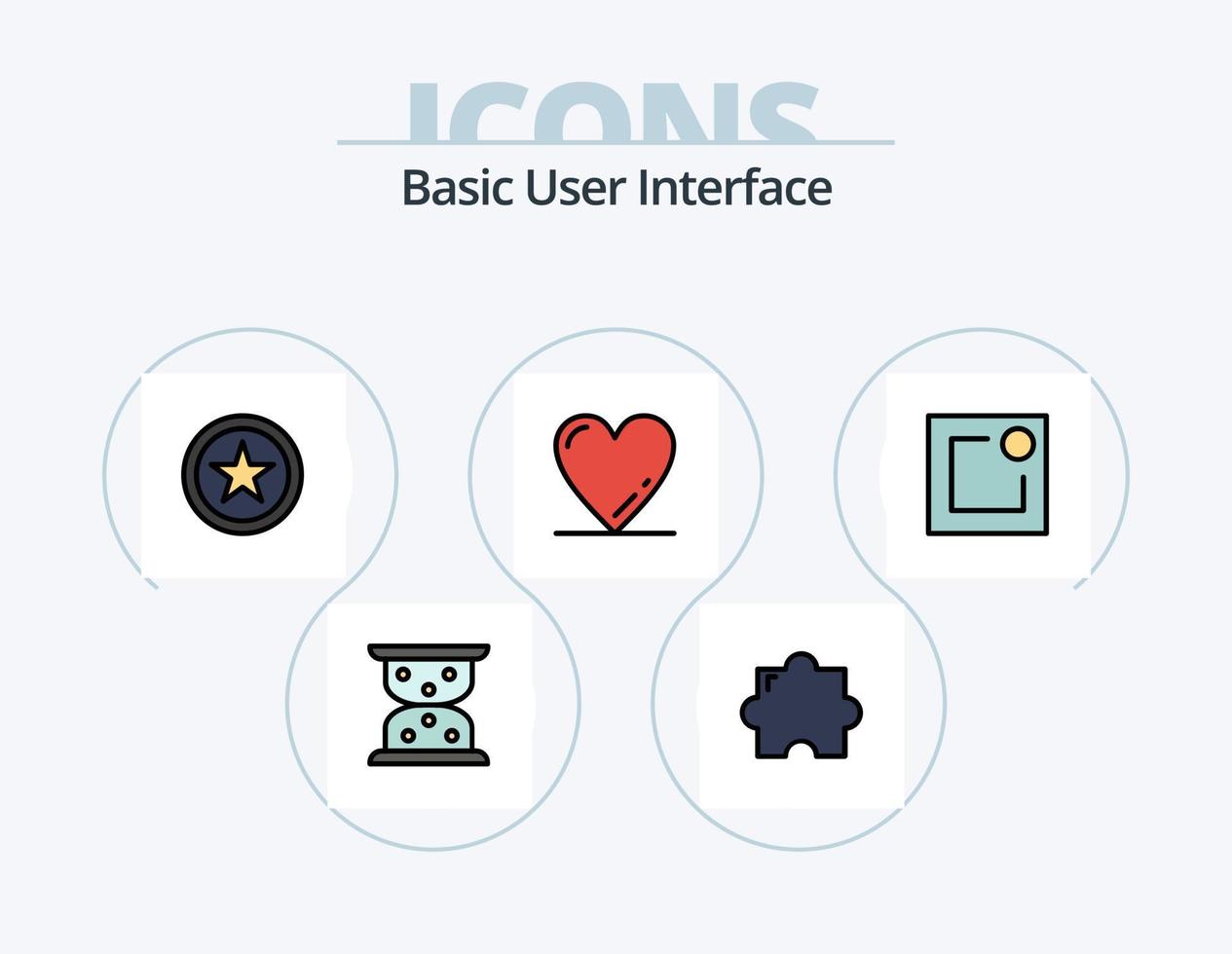 Basic Line Filled Icon Pack 5 Icon Design. . heart. . notice vector