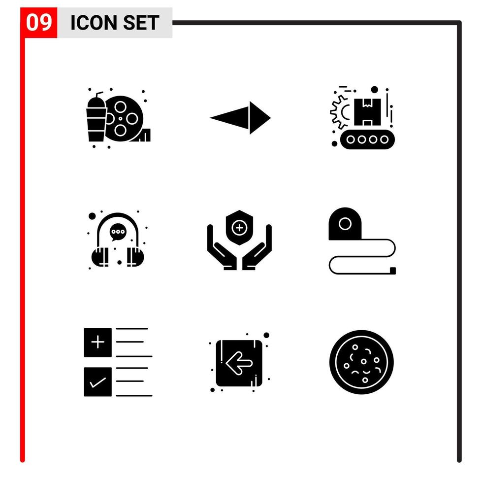 9 Creative Icons Modern Signs and Symbols of medicine representative factory headphone chat Editable Vector Design Elements