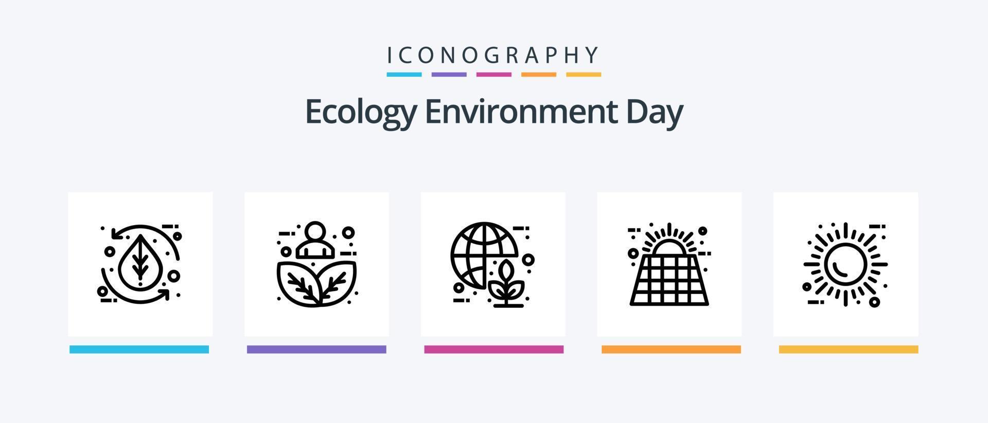 Ecology Line 5 Icon Pack Including eco. leaf. energy. eco. bio. Creative Icons Design vector