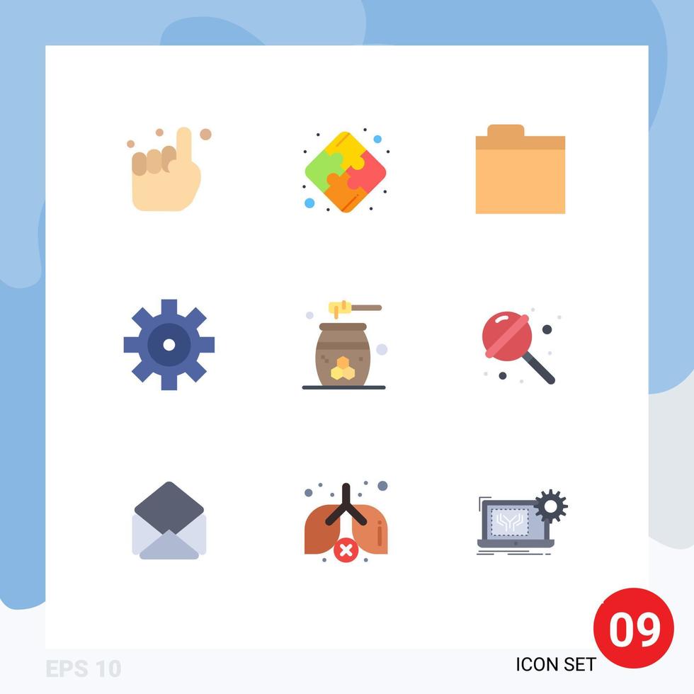 9 Universal Flat Color Signs Symbols of relaxation grooming folder cosmetics vehicle configuration Editable Vector Design Elements