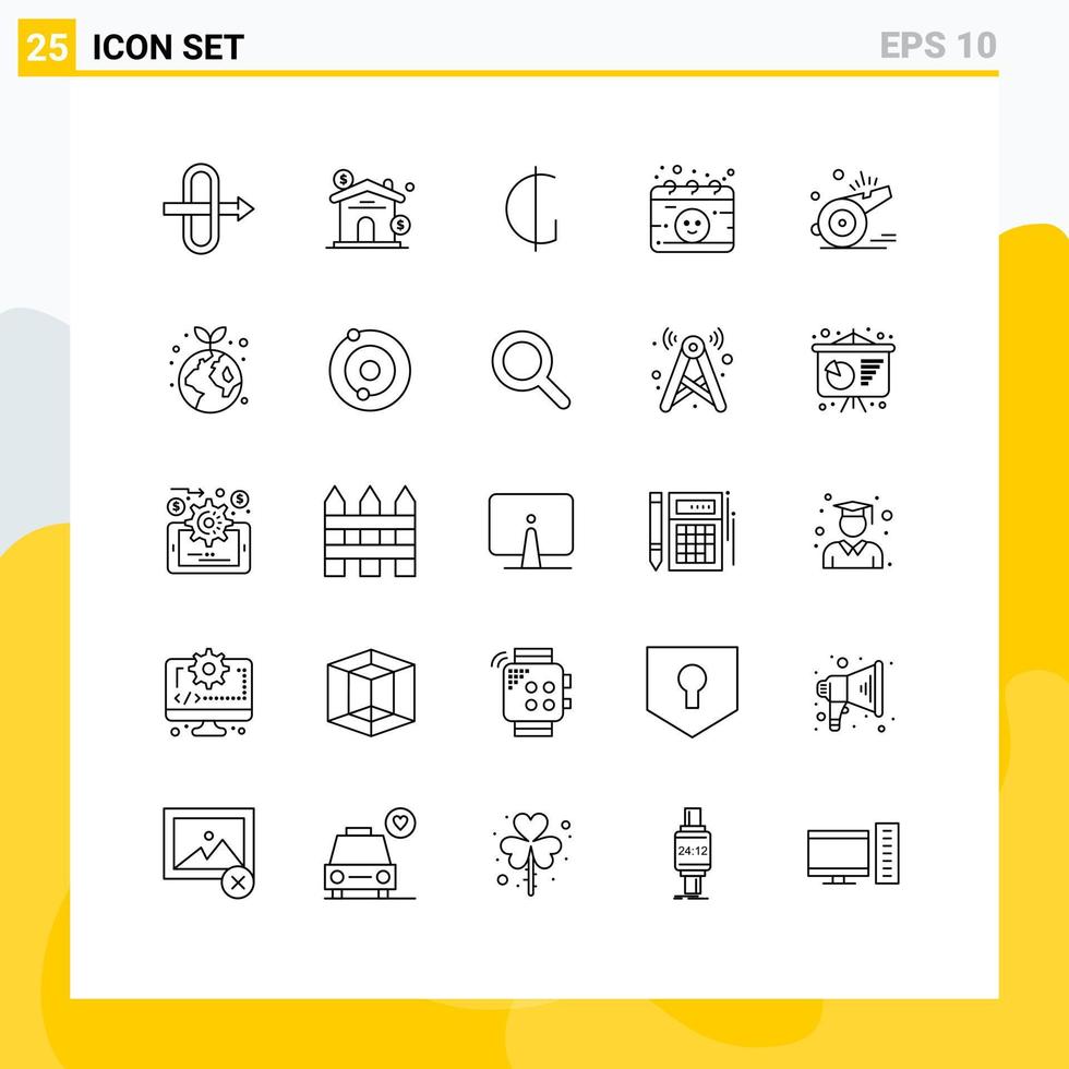 Mobile Interface Line Set of 25 Pictograms of soccer coach paraguay whistle maternity Editable Vector Design Elements