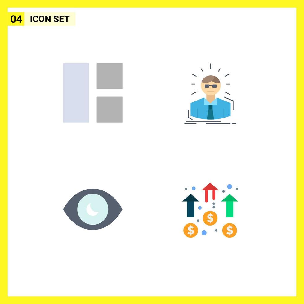 4 iconos planos vectoriales temáticos y símbolos editables de diseño de ojo de collage búsqueda médica elementos de diseño vectorial editables vector