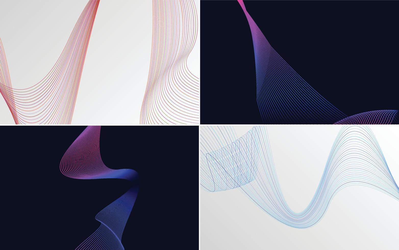 Collection of geometric minimal lines pattern set vector