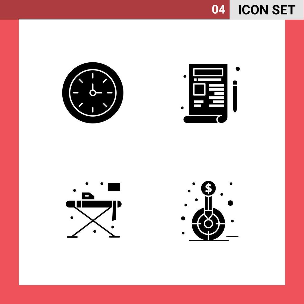 Stock Vector Icon Pack of Line Signs and Symbols for alarm iron blueprint drawing finance Editable Vector Design Elements