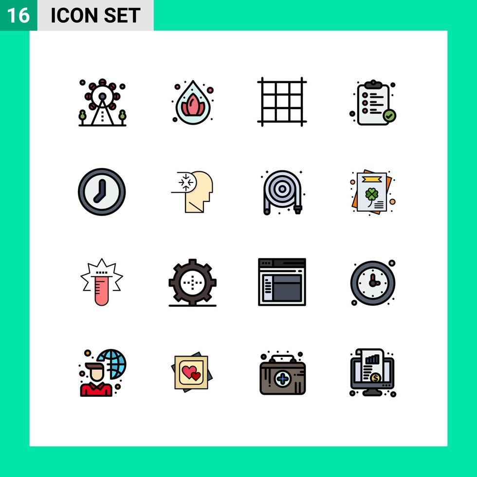 Set of 16 Modern UI Icons Symbols Signs for autism user hospital time clock Editable Creative Vector Design Elements