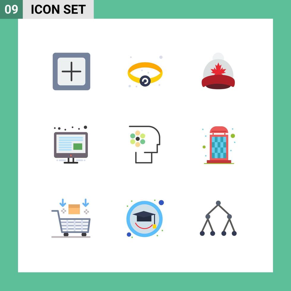 Stock Vector Icon Pack of 9 Line Signs and Symbols for job crew hat screen content Editable Vector Design Elements