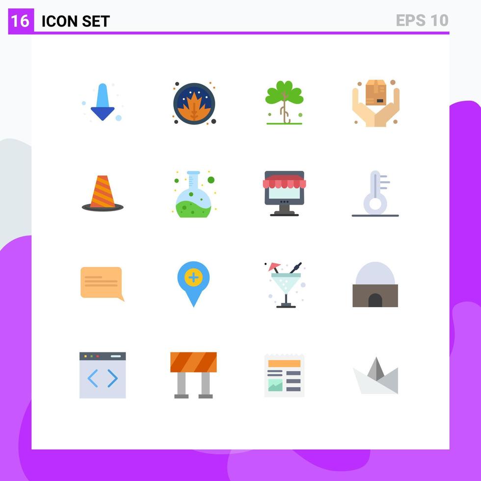 User Interface Pack of 16 Basic Flat Colors of protection box green safe hands Editable Pack of Creative Vector Design Elements