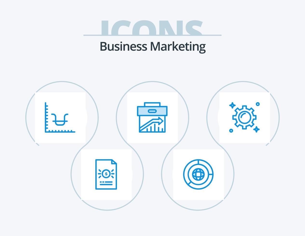 Business Marketing Blue Icon Pack 5 Icon Design. corporate. arrow. marketing. graph vector