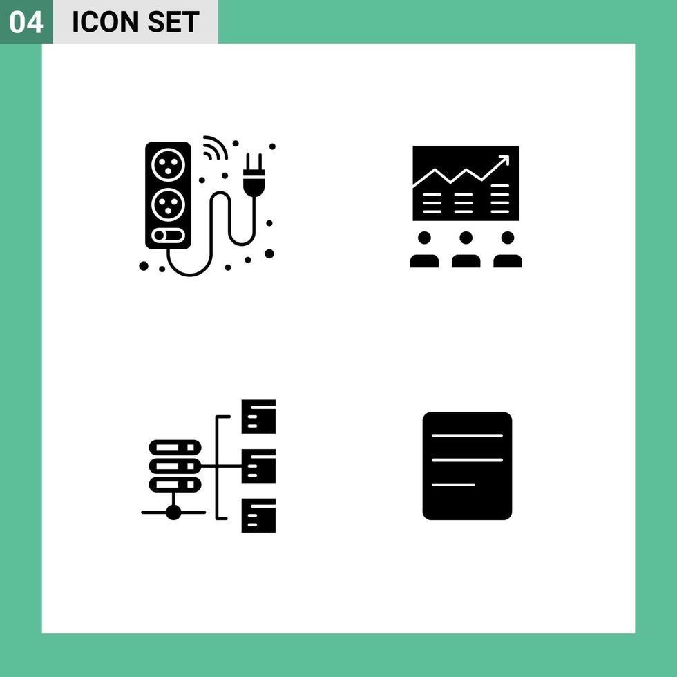 paquete de interfaz de usuario de glifos sólidos básicos de esfuerzos de cable electricidad flecha éxito elementos de diseño vectorial editables vector