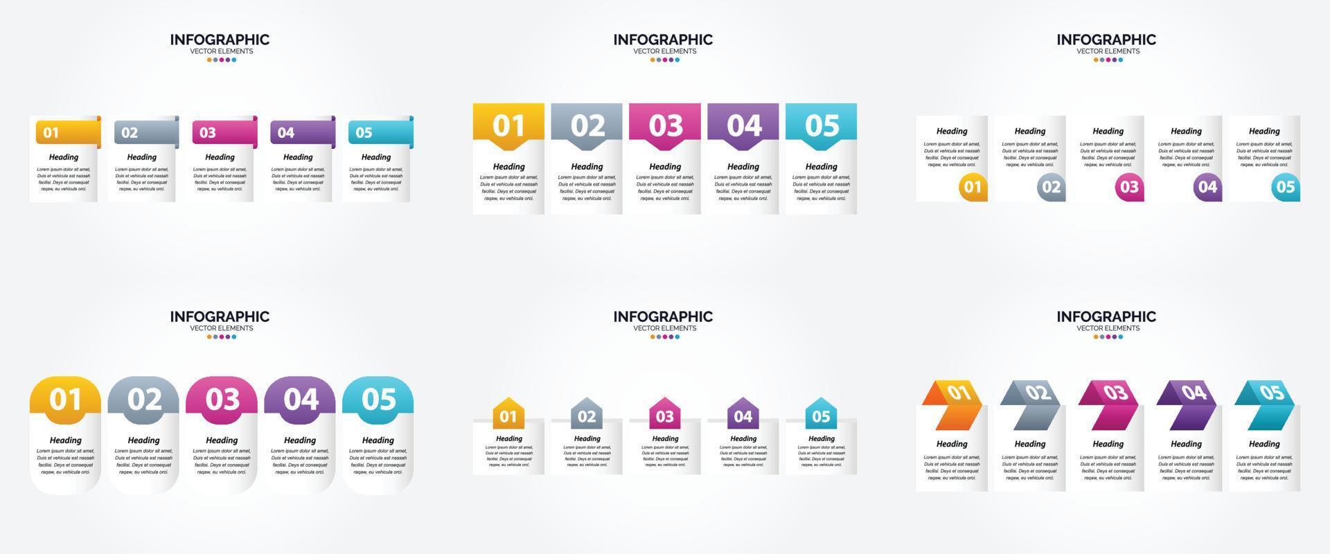 ilustración vectorial infografía conjunto de diseño plano para folleto publicitario y revista vector