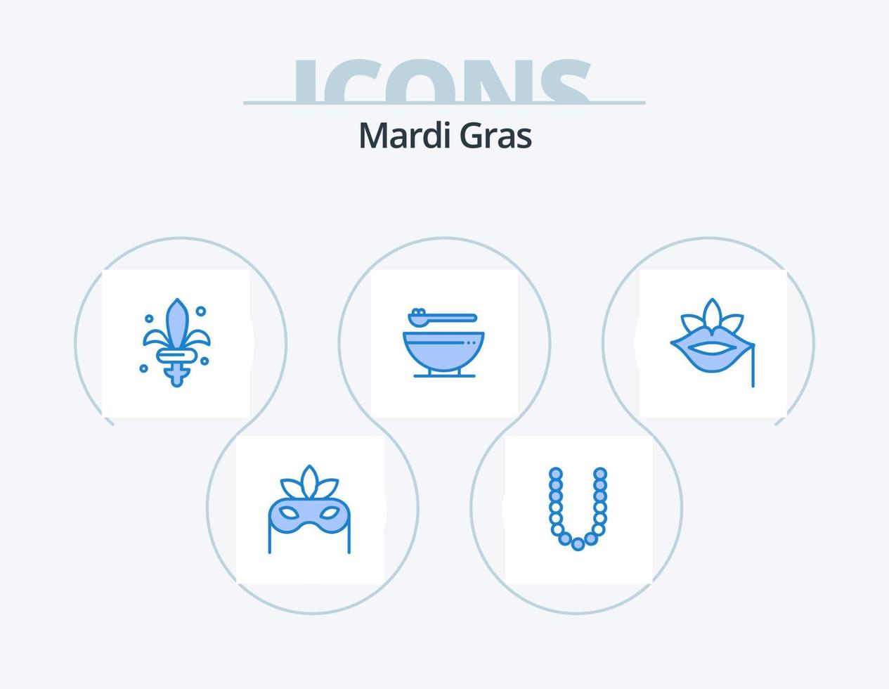 mardi gras blue icon pack 5 diseño de iconos. planta. labios. espada. Mardi Gras. alimento vector