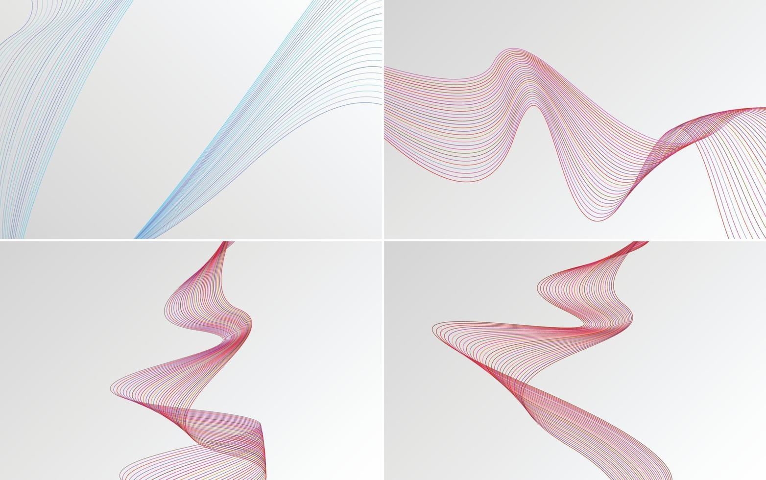 Collection of geometric minimal lines pattern set vector