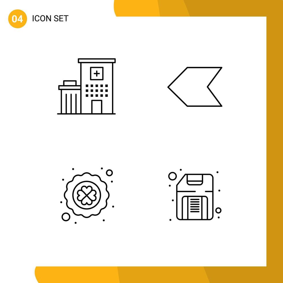 4 Creative Icons Modern Signs and Symbols of hospital leaf medical left computer Editable Vector Design Elements