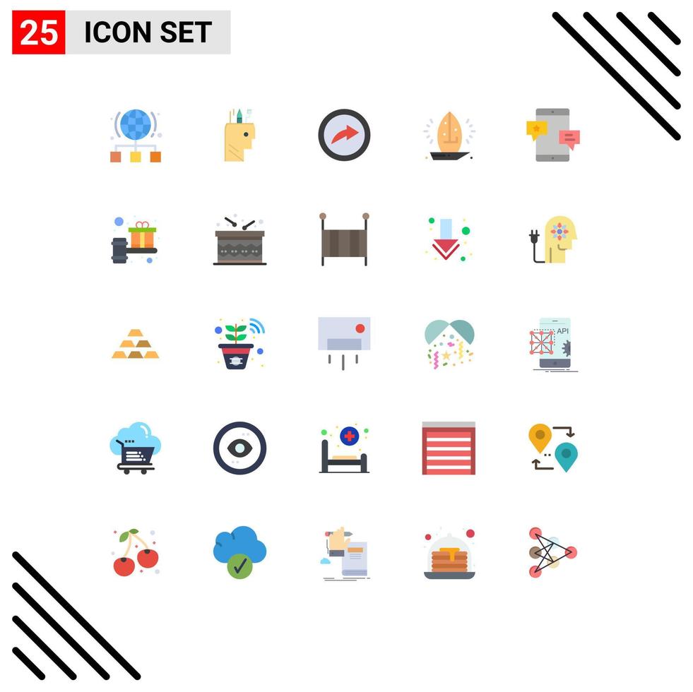 Editable Vector Line Pack of 25 Simple Flat Colors of chat sailboat school sail boat Editable Vector Design Elements