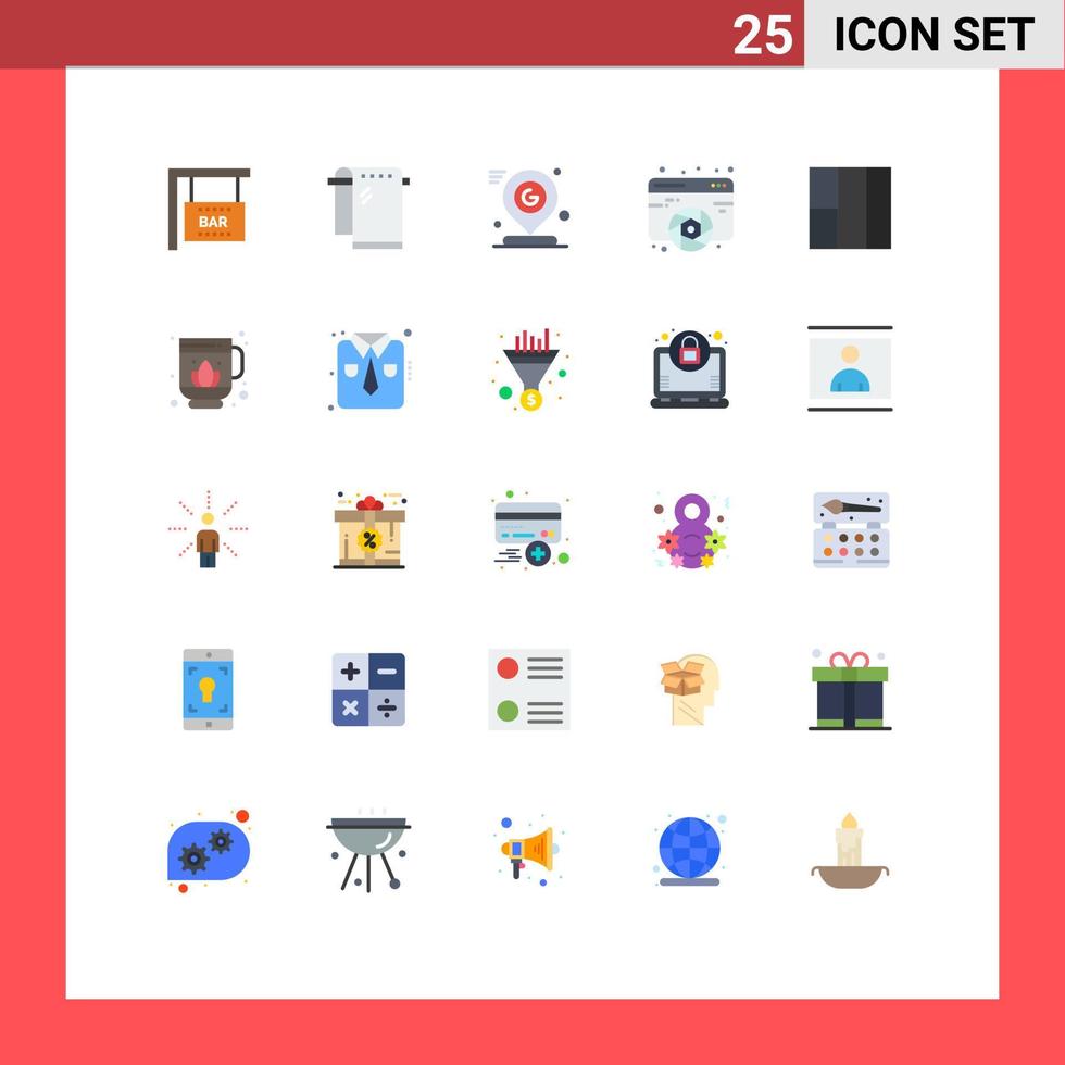 paquete de iconos vectoriales de stock de 25 signos y símbolos de línea para el diseño de bellas artes del mapa gráfico de cuadrícula elementos de diseño vectorial editables vector