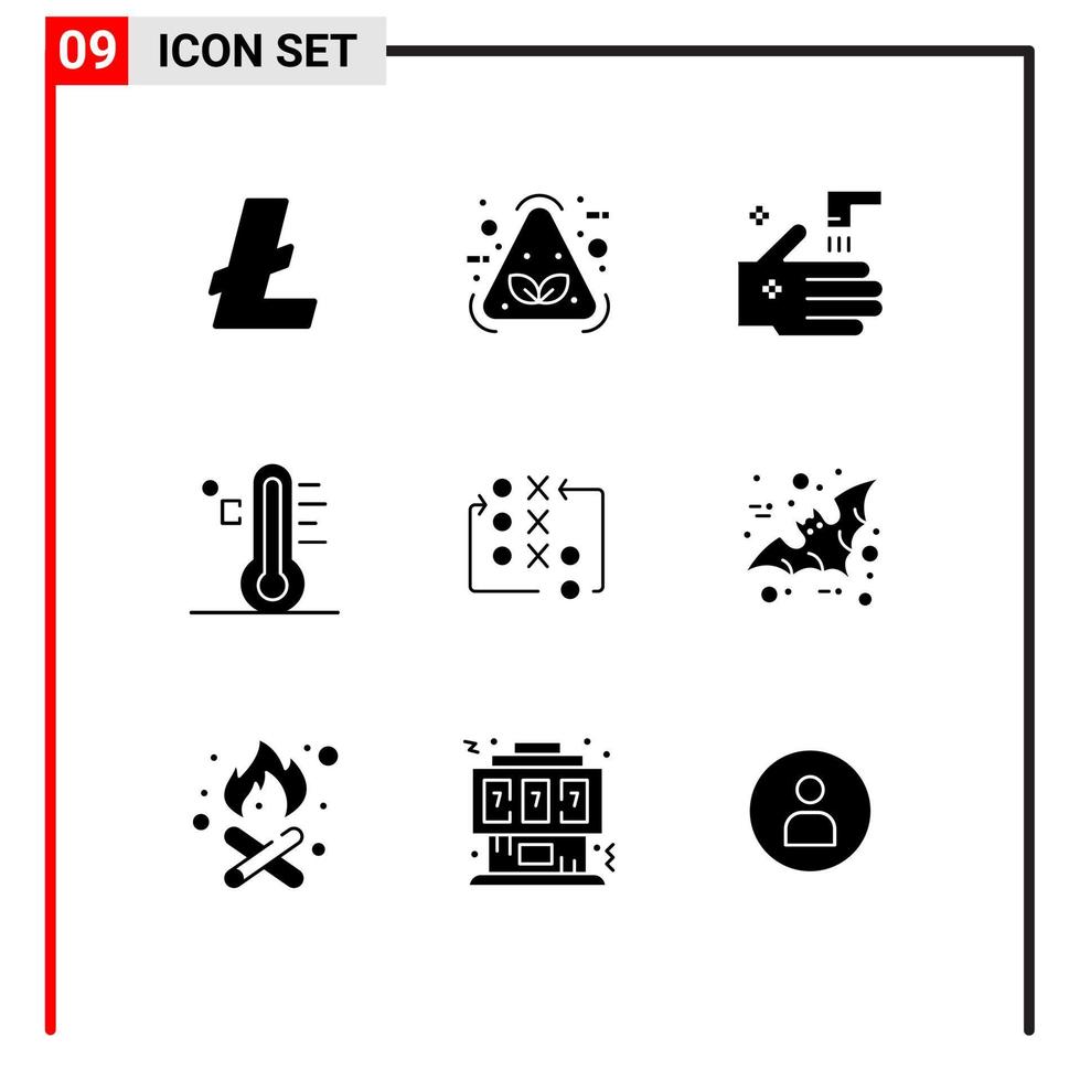 Stock Vector Icon Pack of 9 Line Signs and Symbols for game sun bathroom rainy cloud Editable Vector Design Elements