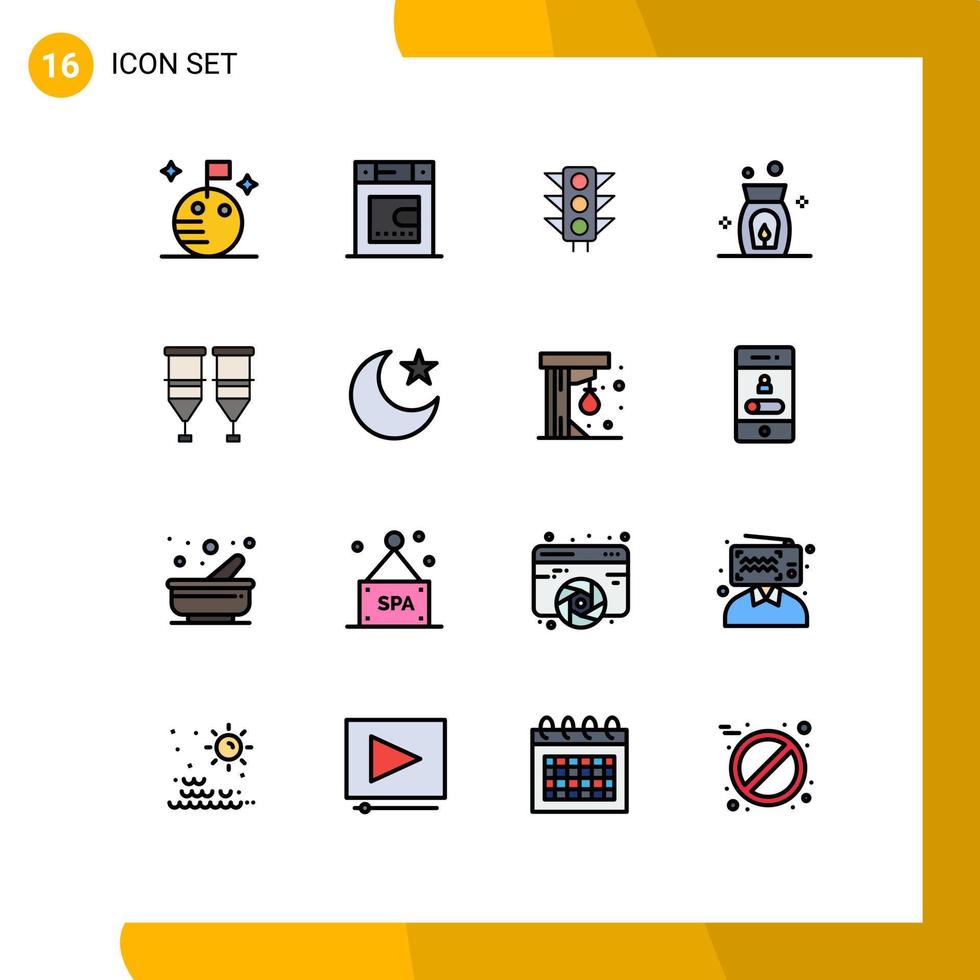 Set of 16 Modern UI Icons Symbols Signs for transfusion medical light healthcare spa Editable Creative Vector Design Elements