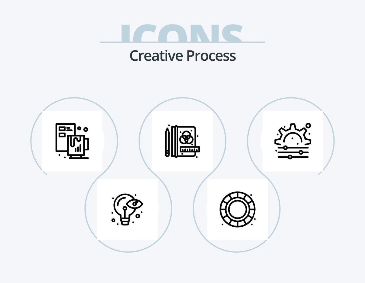 Creative Process Line Icon Pack 5 Icon Design. . process. interface. creative. process vector