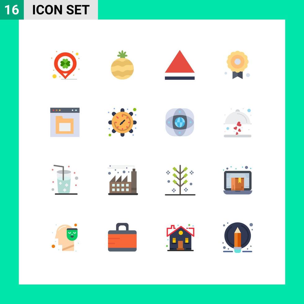 paquete de iconos de vector de stock de 16 signos y símbolos de línea para el archivo de interfaz de medalla de engranaje de tiempo paquete editable de elementos de diseño de vector creativo