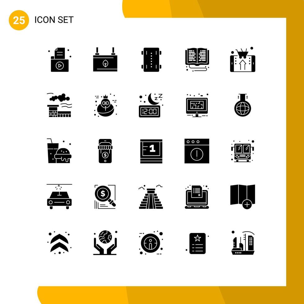 paquete de iconos vectoriales de stock de 25 signos y símbolos de línea para educación en línea electricidad monopatín deporte elementos de diseño vectorial editables vector