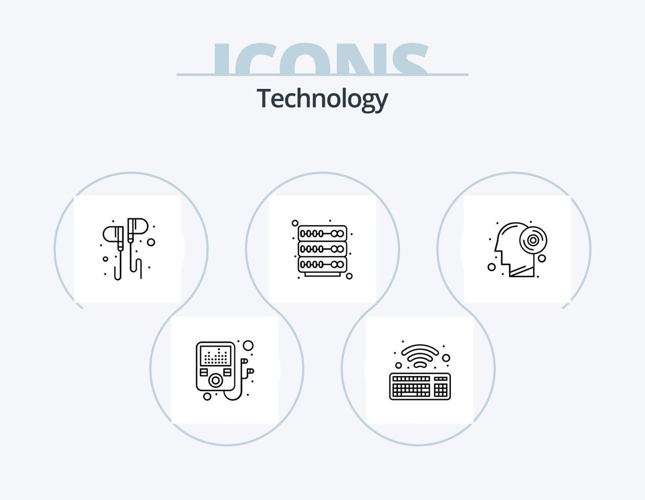 Technology Line Icon Pack 5 Icon Design. . . beamer. joystick. control pad vector