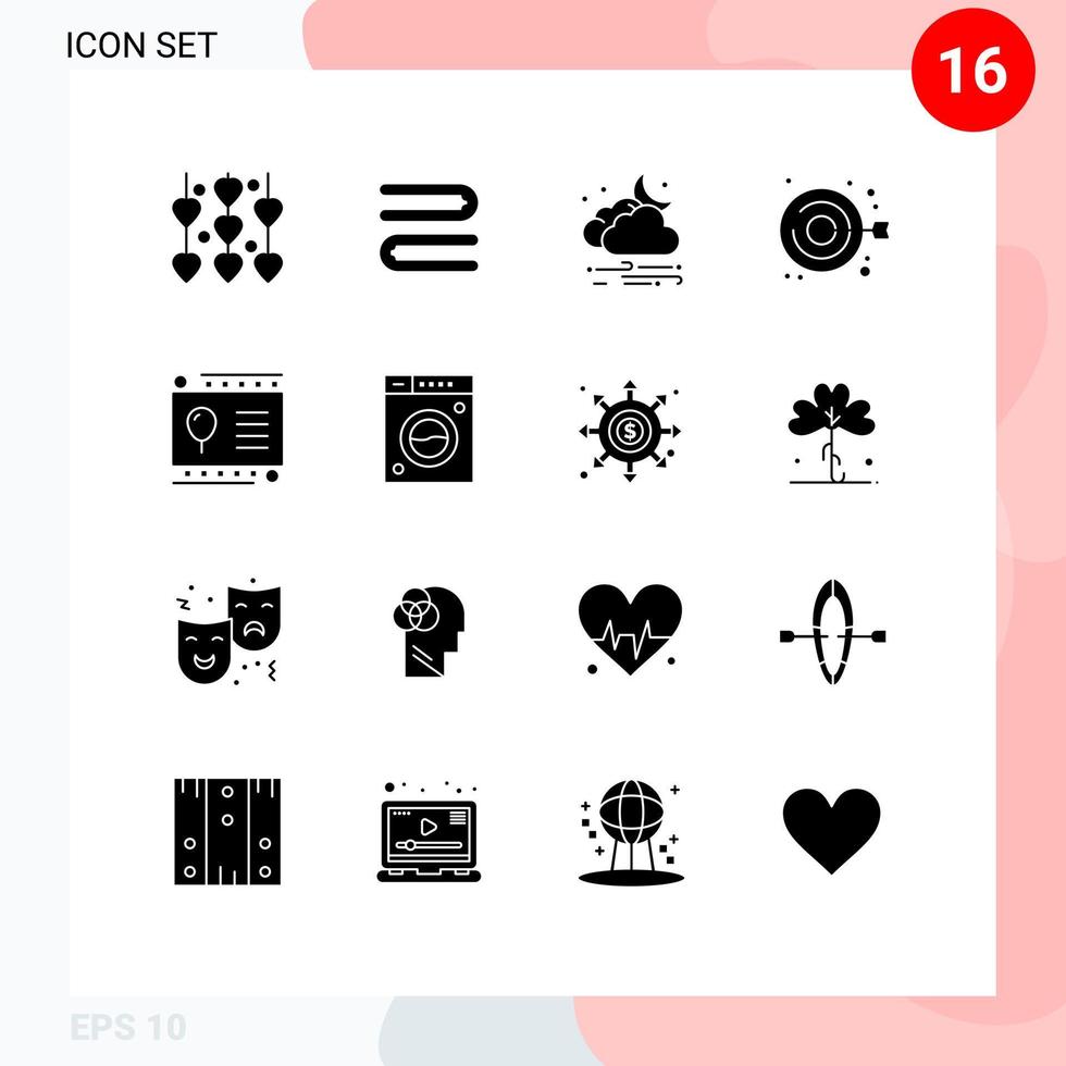 16 Solid Glyph concept for Websites Mobile and Apps holiday handicraft wind fashion clot Editable Vector Design Elements