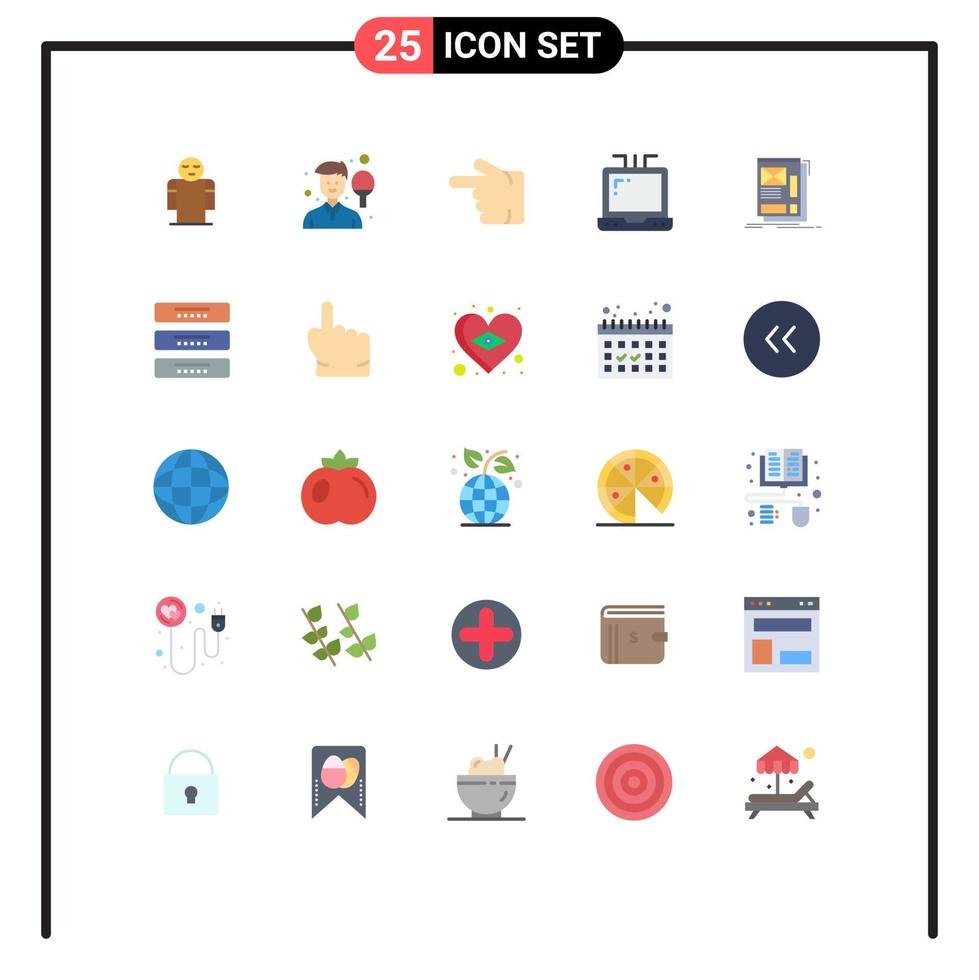 25 Universal Flat Colors Set for Web and Mobile Applications web wire racket office left Editable Vector Design Elements