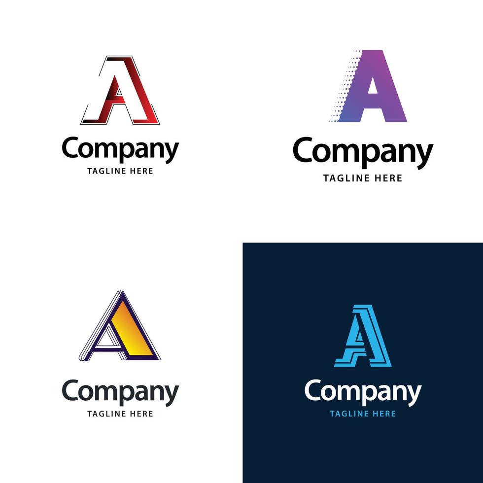 Letter A Big Logo Pack Design Creative Modern logos design for your business vector