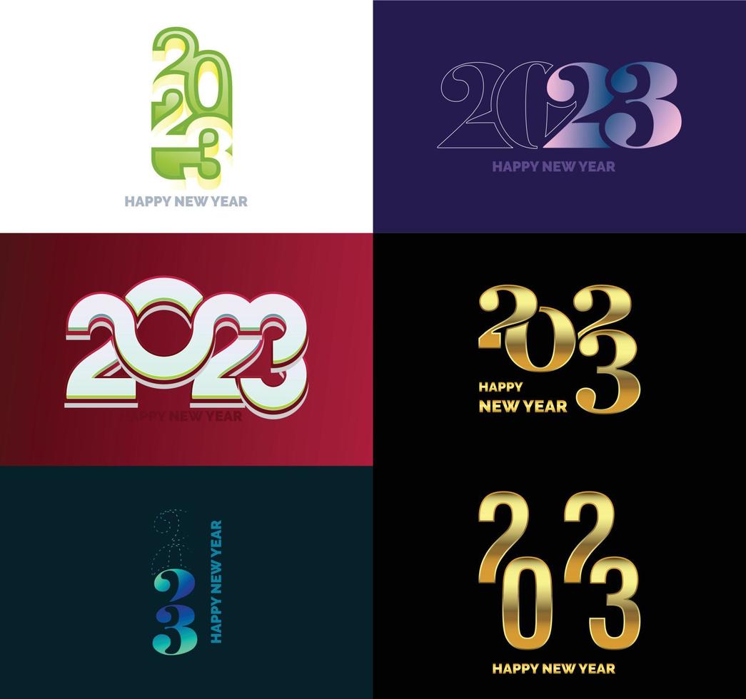 Big Set of 2023 Happy New Year logo text design 2023 number design template vector