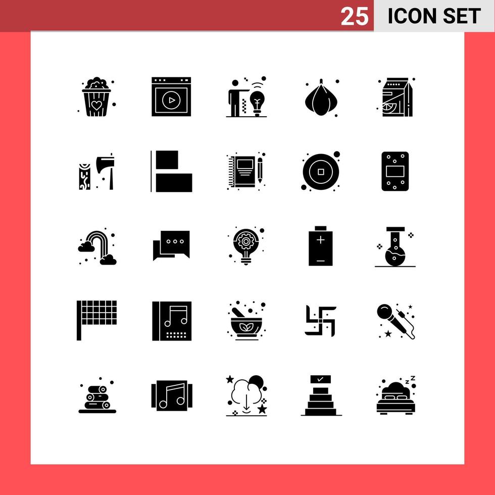 25 iconos creativos signos y símbolos modernos de pak pomelo negocio fruta cebolla elementos de diseño vectorial editables vector