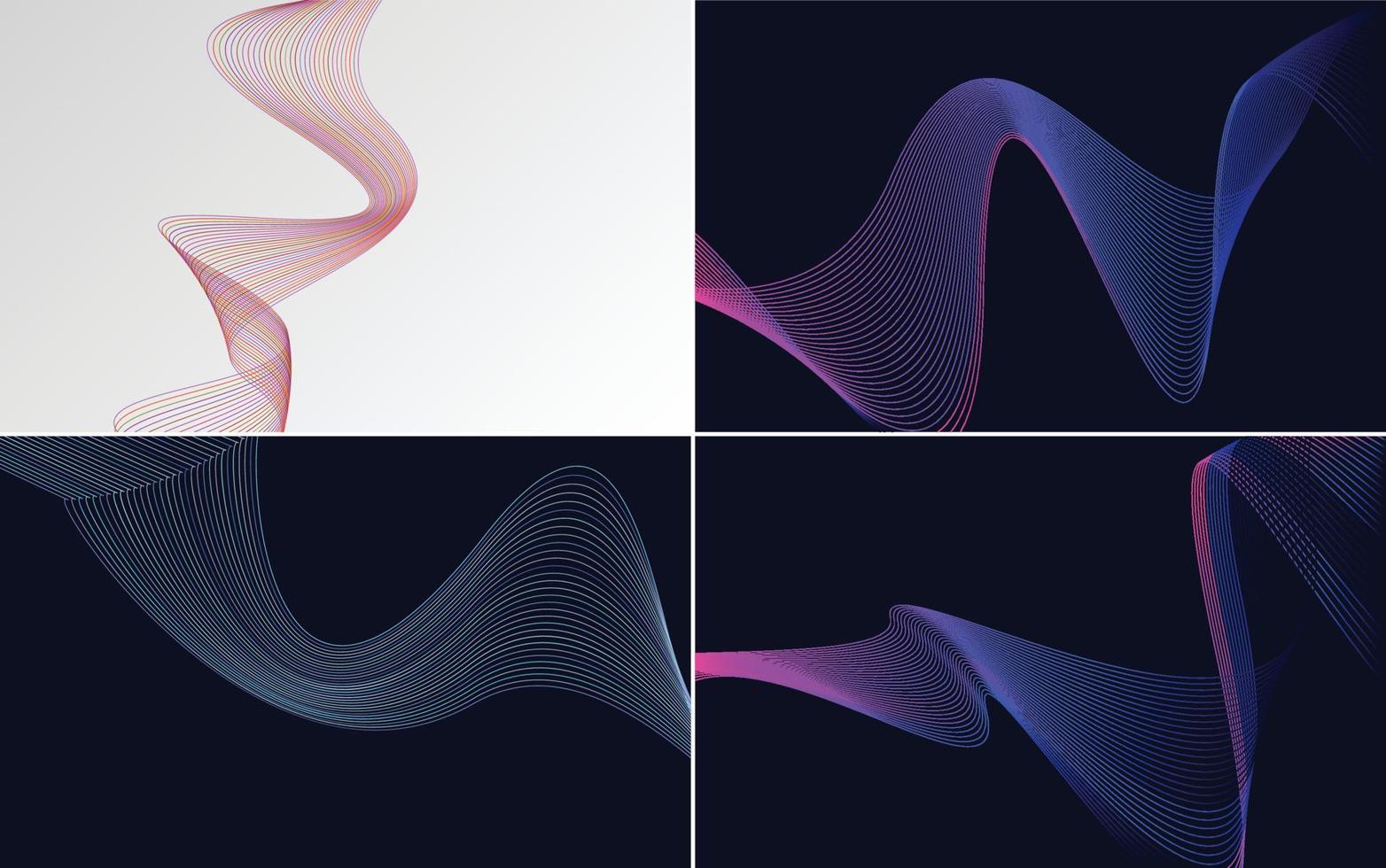 modern wave curve abstract presentation background Pack vector