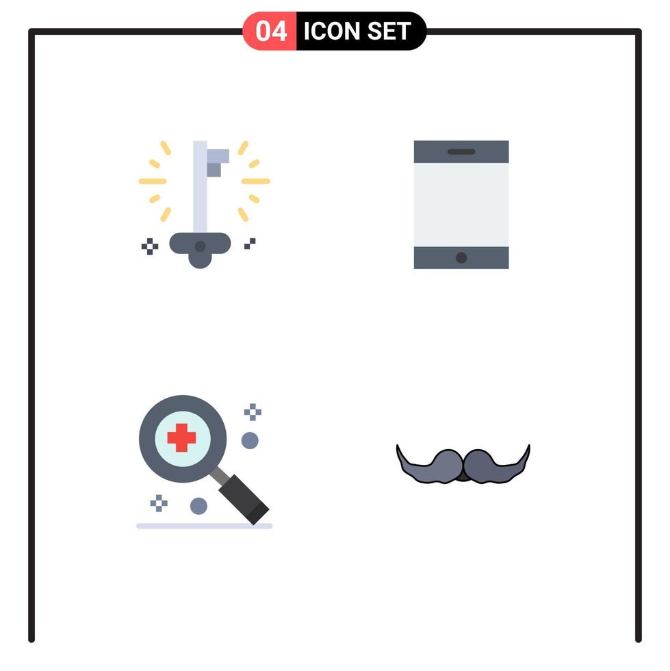 Modern Set of 4 Flat Icons and symbols such as business medical success tablet hipster Editable Vector Design Elements