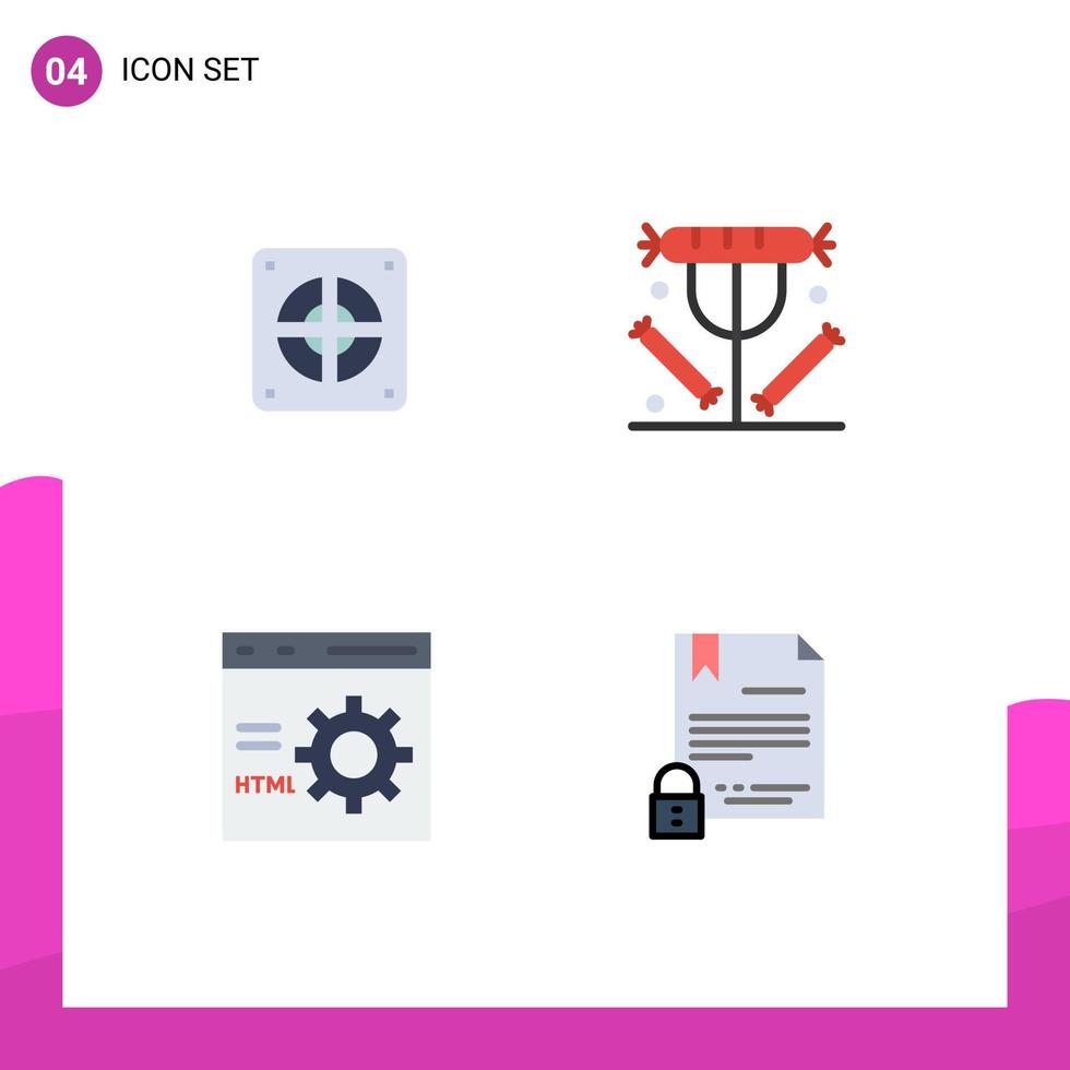 Group of 4 Modern Flat Icons Set for extractor browser plumbing drink develop Editable Vector Design Elements