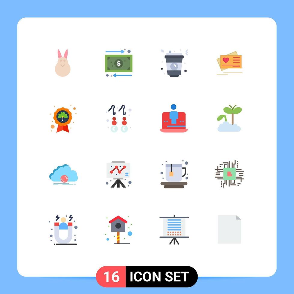 User Interface Pack of 16 Basic Flat Colors of leaf wedding soda heart card Editable Pack of Creative Vector Design Elements