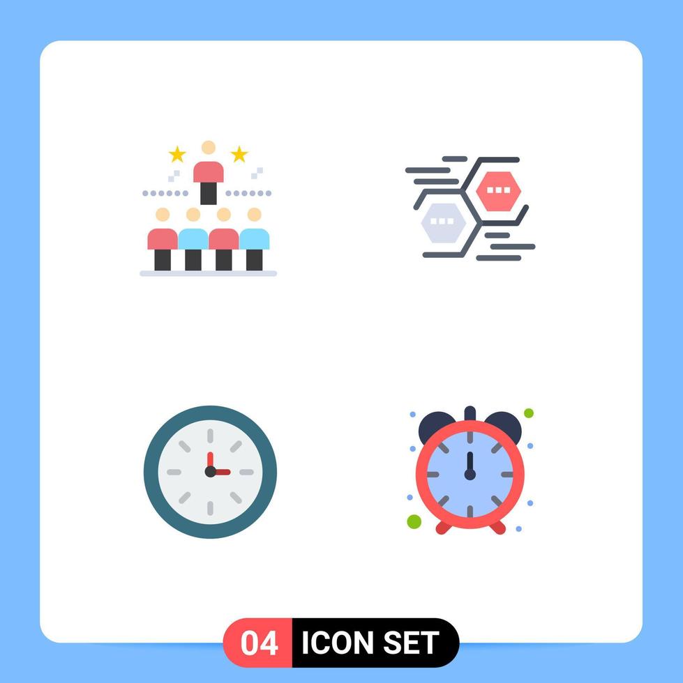 conjunto moderno de 4 iconos planos pictograma de dispositivos de red superiores digitales de posición elementos de diseño vectorial editables vector