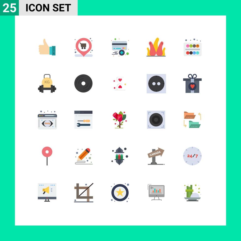 Set of 25 Modern UI Icons Symbols Signs for aloe vera credit shopping plus card Editable Vector Design Elements