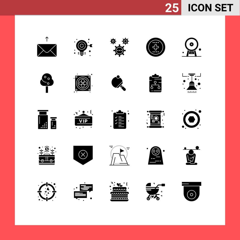 Solid Glyph Pack of 25 Universal Symbols of england ux design ui element Editable Vector Design Elements