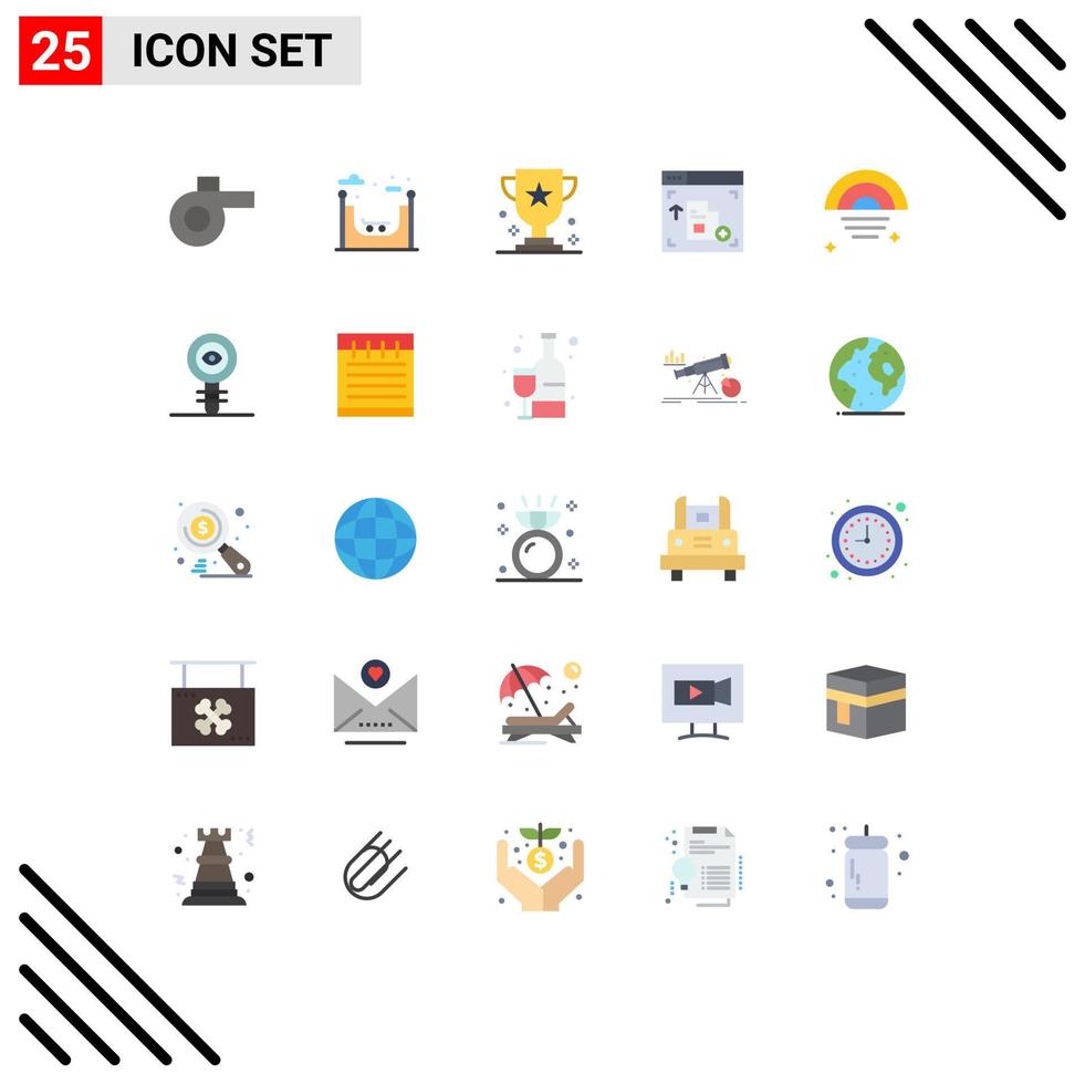 Modern Set of 25 Flat Colors and symbols such as biology sky prize rainy webpage Editable Vector Design Elements