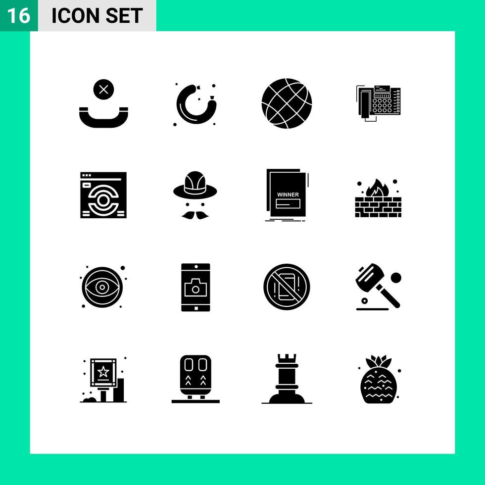 Stock Vector Icon Pack of 16 Line Signs and Symbols for web page call contact office phone Editable Vector Design Elements