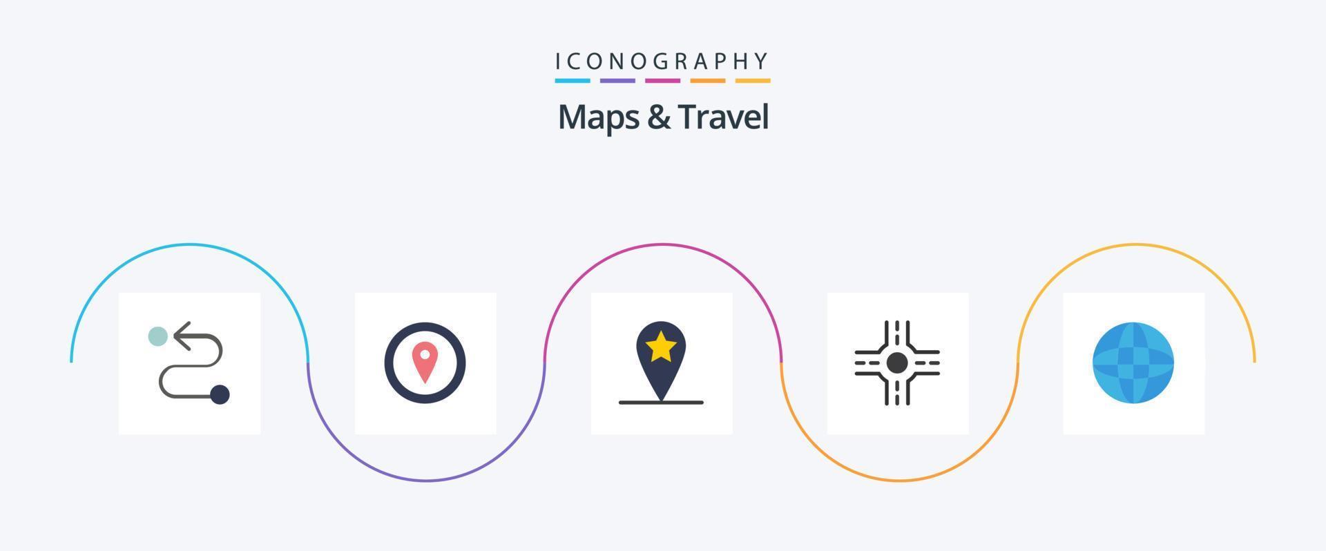 Maps and Travel Flat 5 Icon Pack Including . location. web vector