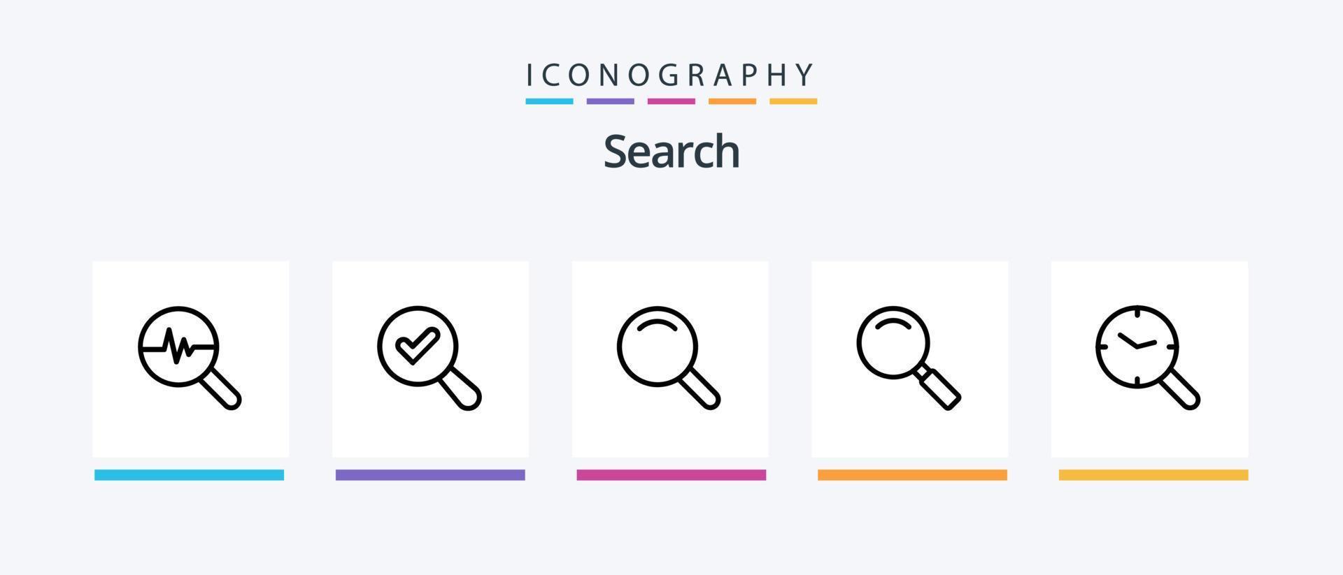 Search Line 5 Icon Pack Including ui. expanded. search. glass. search. Creative Icons Design vector