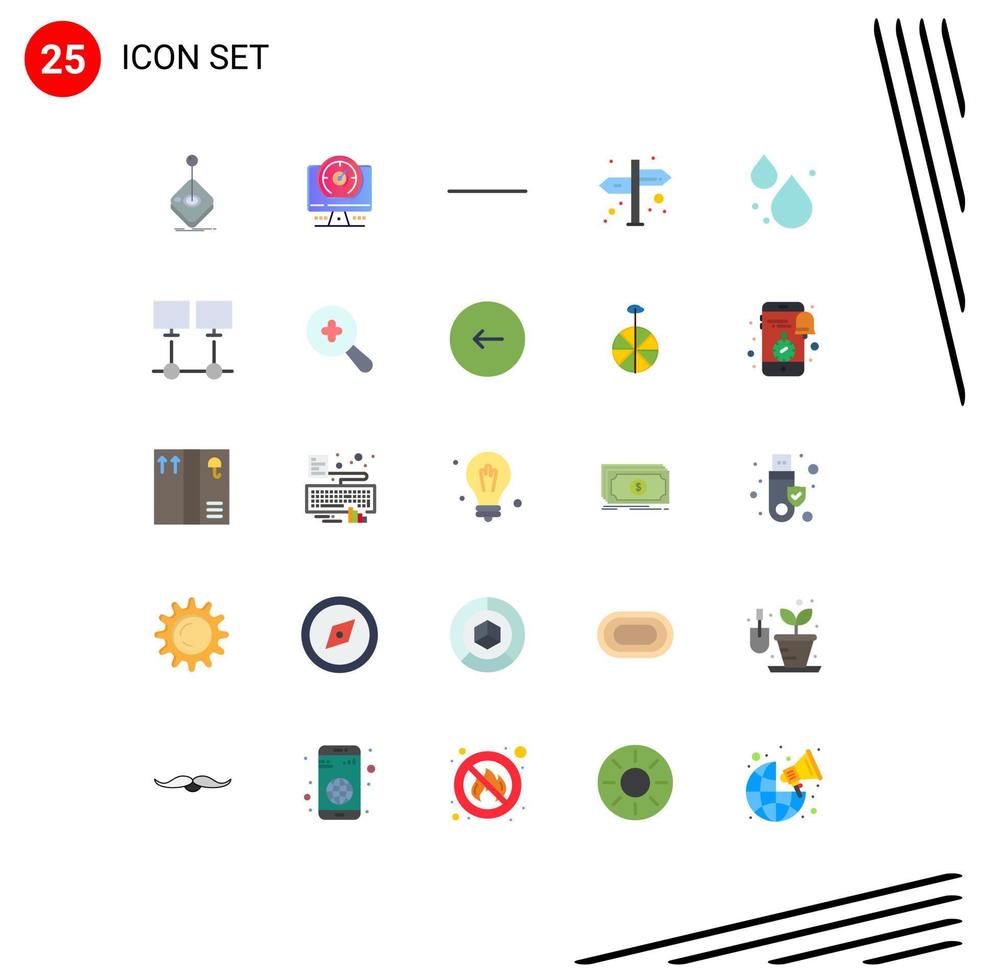 25 Thematic Vector Flat Colors and Editable Symbols of connect droop location water navigation Editable Vector Design Elements