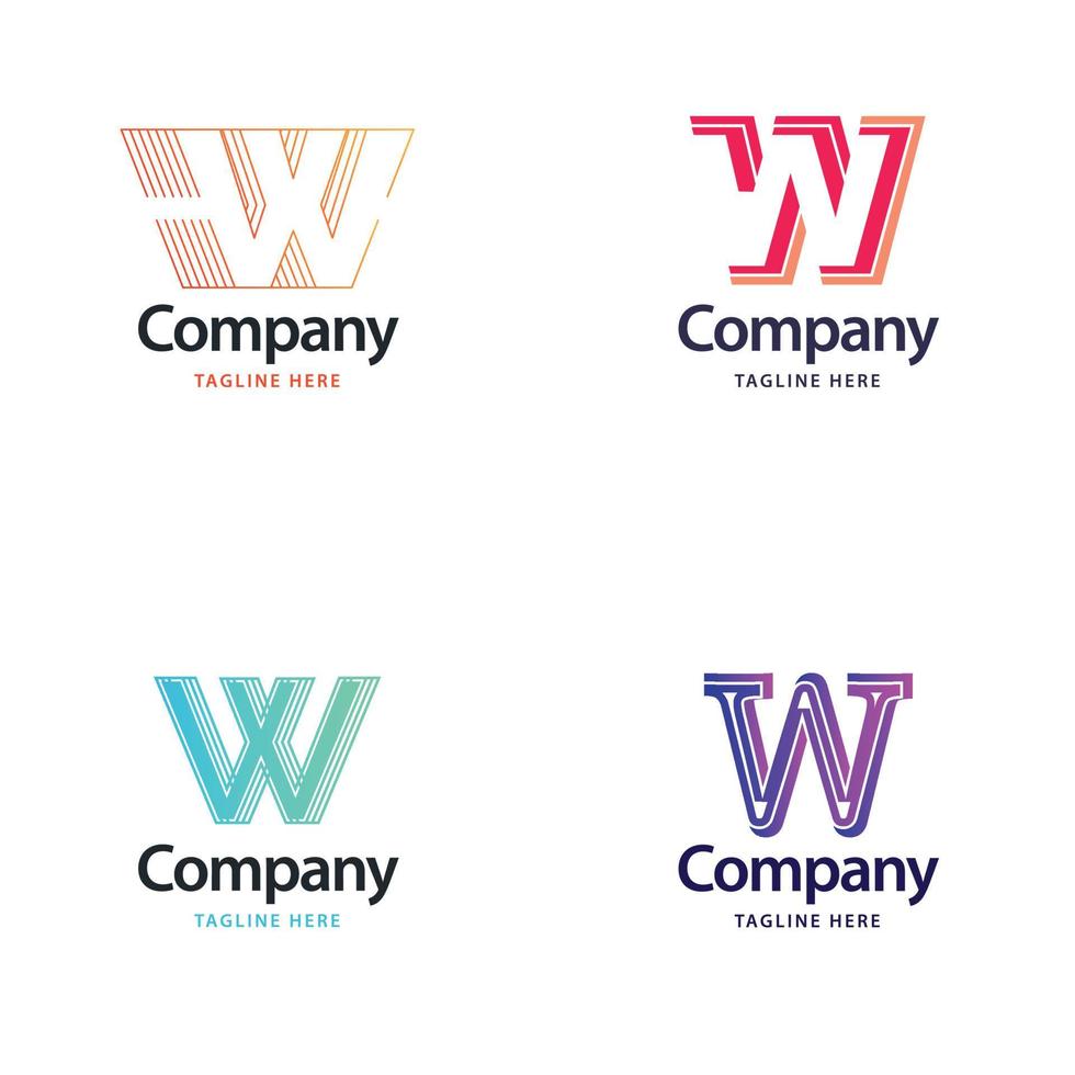 Letter W Big Logo Pack Design Creative Modern logos design for your business vector