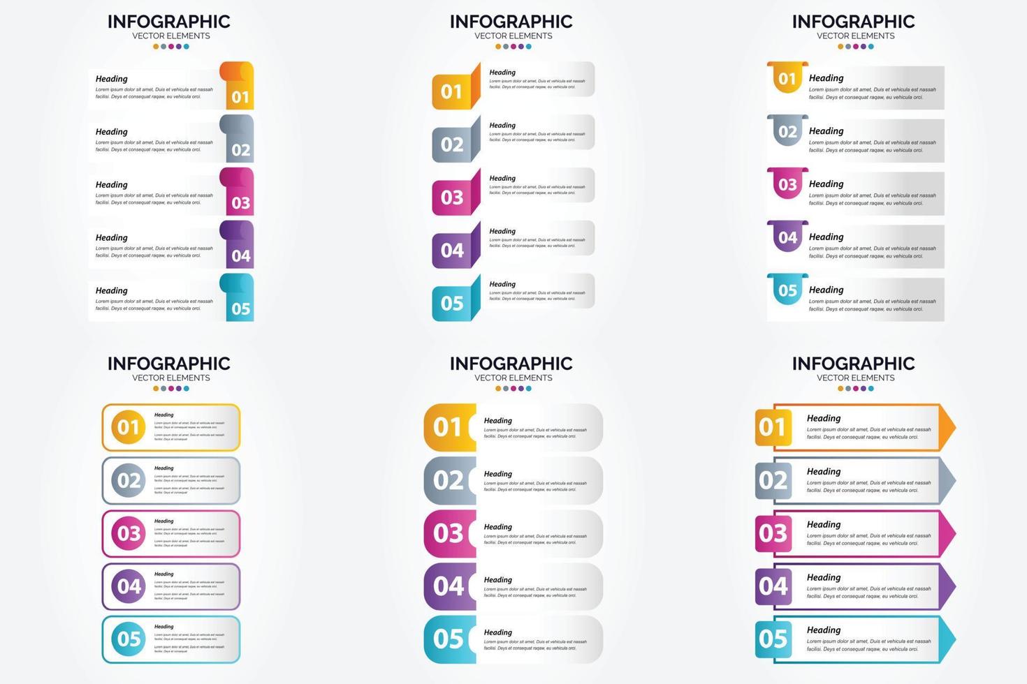 ilustración vectorial infografía conjunto de diseño plano para folleto publicitario y revista vector