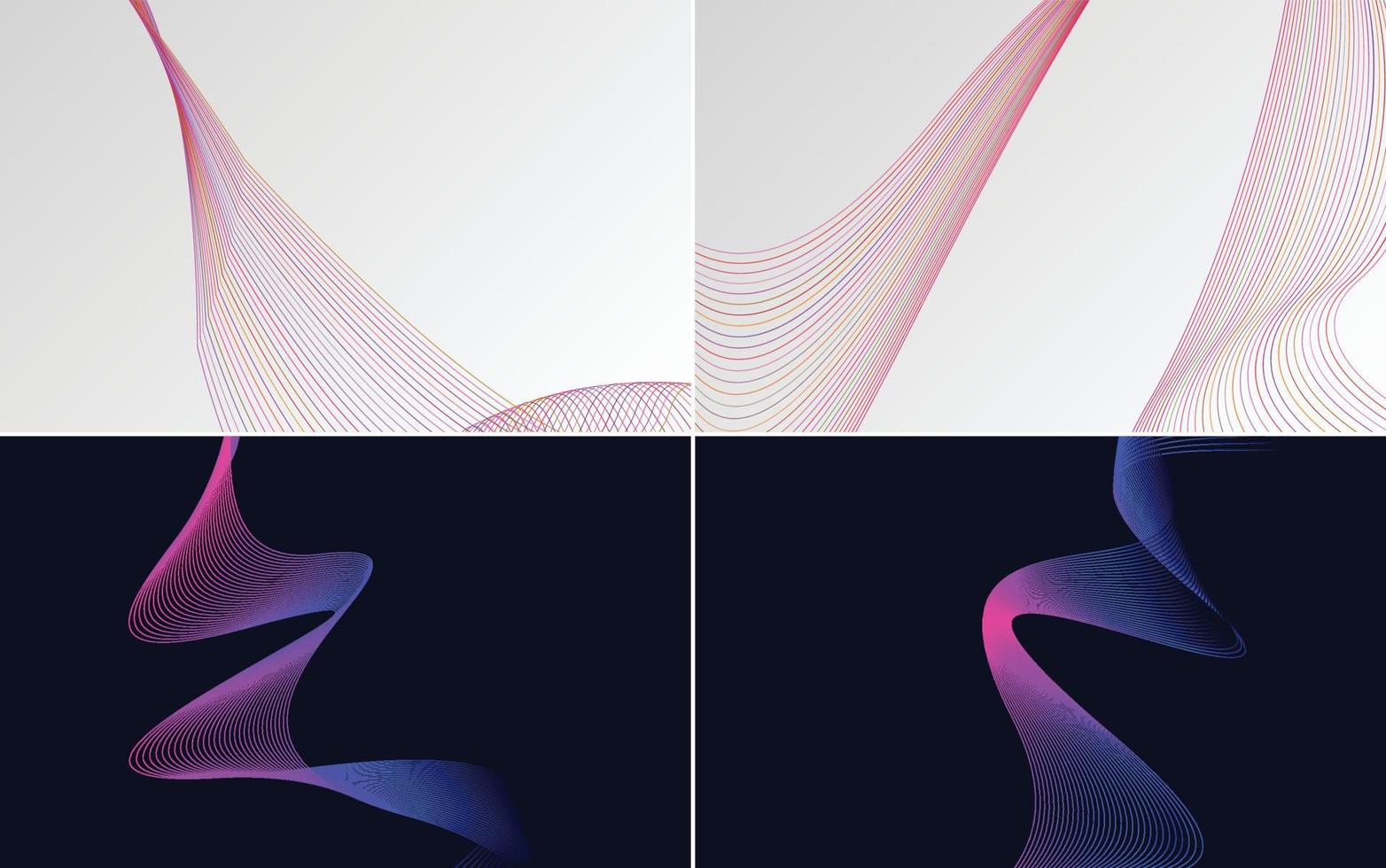 Collection of geometric minimal lines pattern set vector