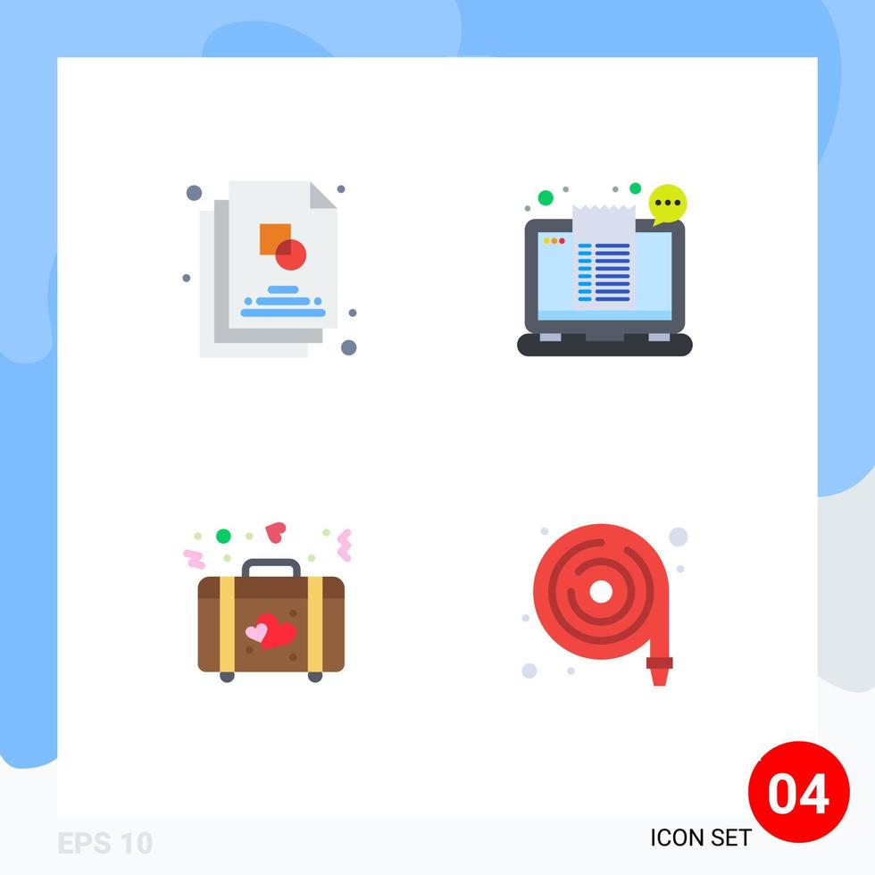 Set of 4 Modern UI Icons Symbols Signs for sketch briefcase design receipt love Editable Vector Design Elements